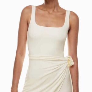 Wilfred Saturn Cream Wrap Mini Dress